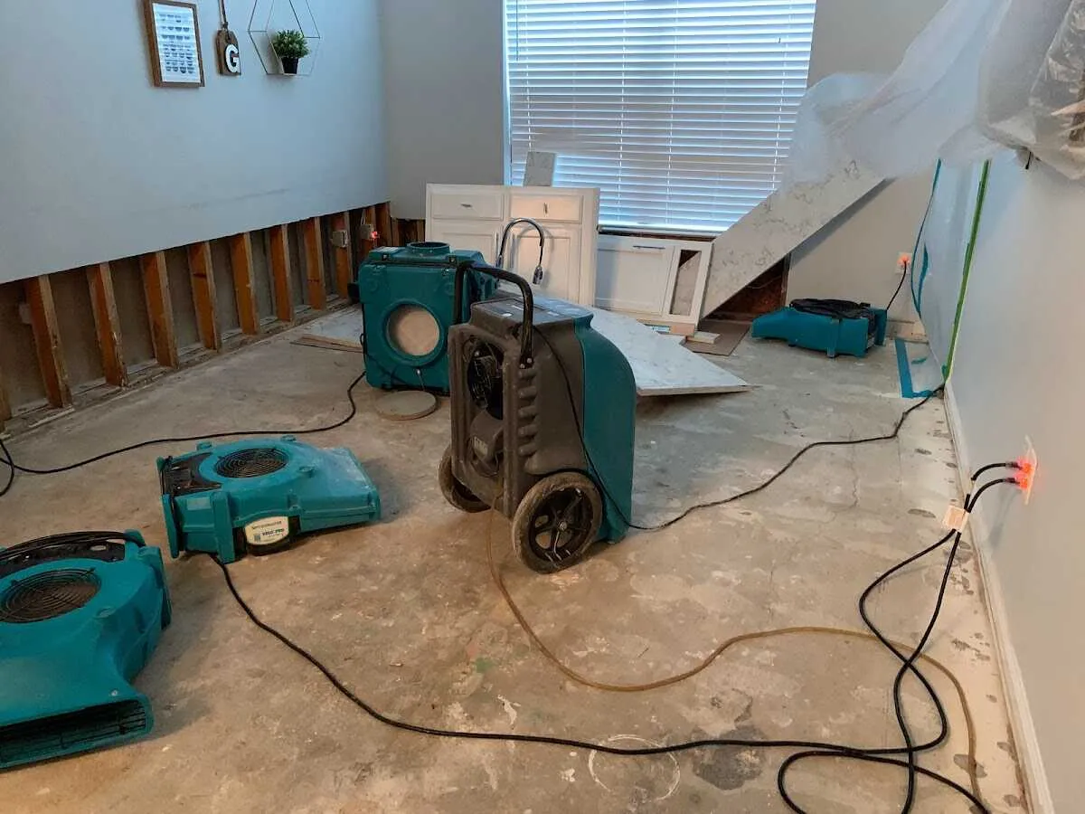 Dehumidifier in flood-cut room for Water Extraction & Removal in Aurora